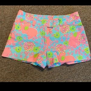 Lilly Pulitzer Pastel Elephant Print Shorts